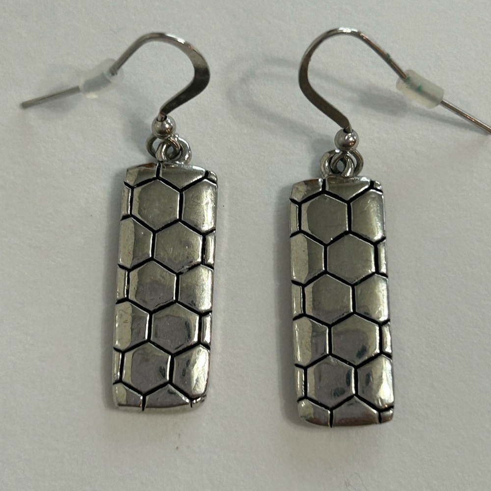 Marlyn Schiff Silver Rectangular Earrings - image 2